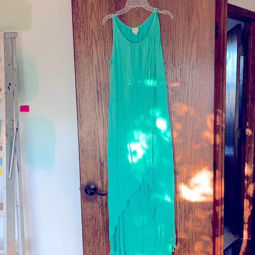 Teal tulip dress
